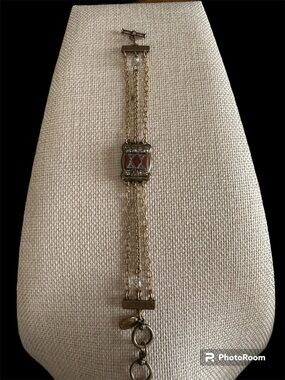 Grandmothers Buttons Mirabeau Bracelet Carnelian 1920s Antique Czech Glass